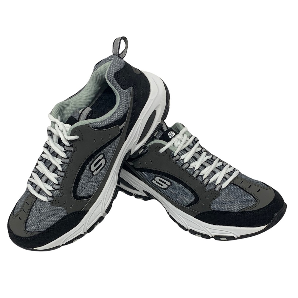 Skechers Freefall Walking Shoes Gray 59996S Low Top Memory Foam Men’s 10 M EUC
